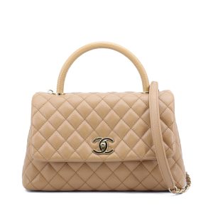 Coco Handle Medium Brown with Handle Print Lizard Caviar