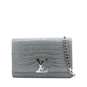 Pochette Louise GM Gray Alligator Shiny