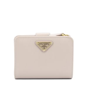 Saffiano Triangle Logo Wallet Powder Pink