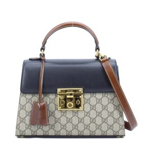 GG Supreme Small Padlock Top Handle Black