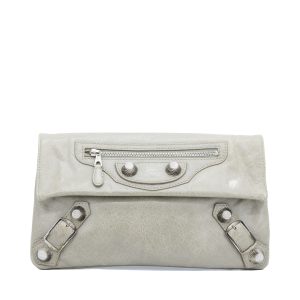 Envelope Grey Lambskin Silver Giant Hardwares