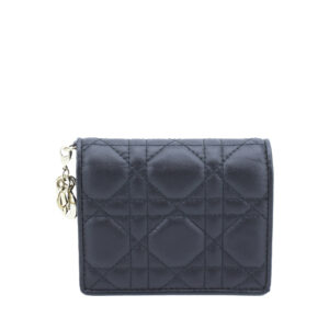 Bloom Card Holder Black Cannage Lambskin