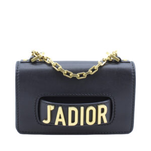 Jadior Mini Chain Flap Bag Black Calfskin
