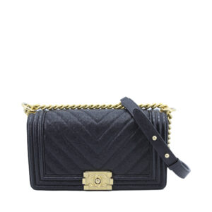 Boy Medium Chevron Caviar GHW