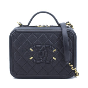 Vanity Case Medium Black Caviar GHW