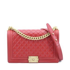 Boy Medium Red Calfskin
