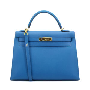 Kelly 32 Blue Izmir Epsom Sellier GHW