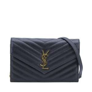 Woc 19 Envelope Black Grained Leather GHW