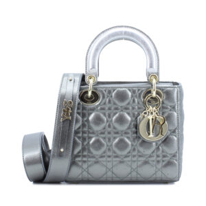 Lady Dior ABCDior Small Metallic Dark Silver