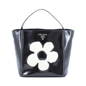 Spazzolato Floral Black Open Bucket Bag