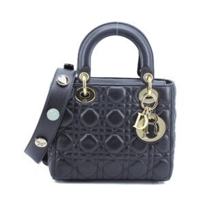 My ABC Dior Lady Dior Small Black Lamb GHW