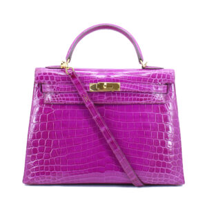 Kelly 32 Croco Nilo Lisse Rose Scheherazade Sellier GHW