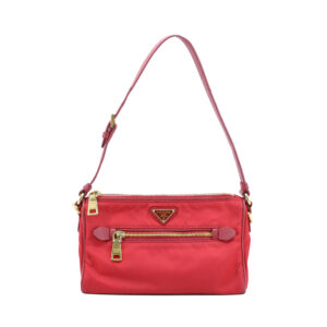 Tessuto Nylon Shoulder Bag in Red
