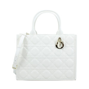 Medium Book Tote Latte Macrocannage Calfskin LGHW