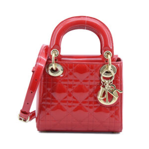 Lady Dior Mini Red Patent Leather GHW