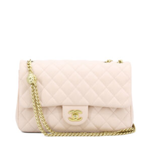 Small Camelia Crush Flap Rose Beige