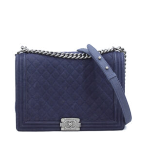 Boy Large Navy Blue Suede Wet Caviar RHW