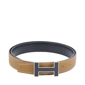 Reversible 32mm Black/Gold w/ H Black Enamel Palladium Plated Quizz Belt