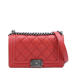 Boy Medium 25 Wild Stitch Red Calfskin RHWW