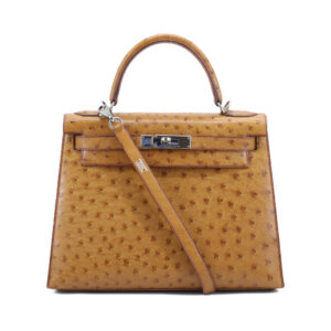 Kelly 28 Cognac Ostrich Sellier