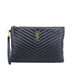 Cassandre Matelasse Tablet Pouch Leather Black Calf
