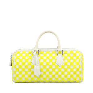 Limited Edition Yellow Damier Cubic East West Speedy Cube Bag